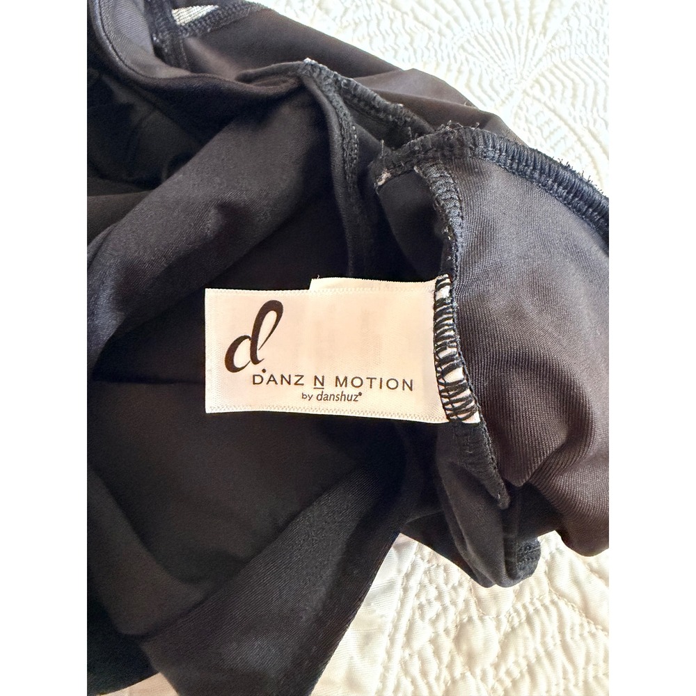 Danz N Motion Little Girls Black Dance Leotard Skirt Mesh Detail Open Back - Picture 9 of 11